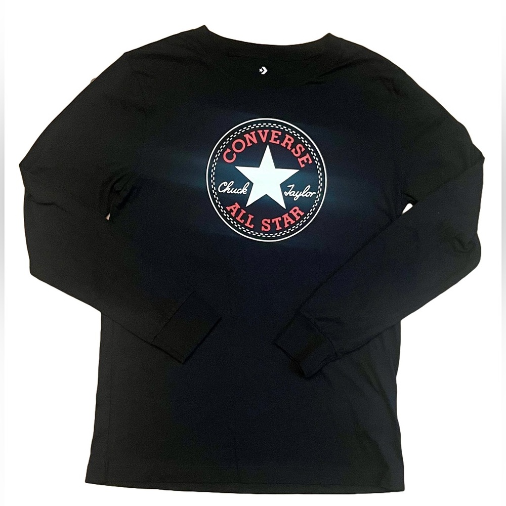 Converse Youth All Star Chuck Taylor Black and Red Long Sleeve Shirt XL (13-15)